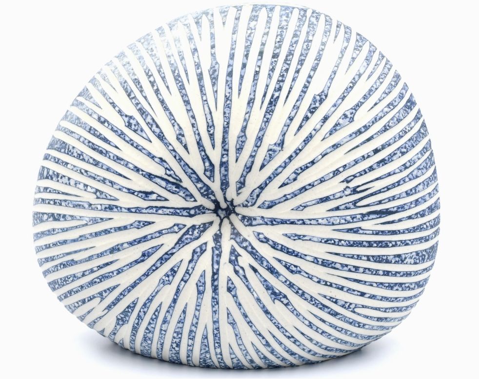 Diva Round Blue Porcelain Bud Vase