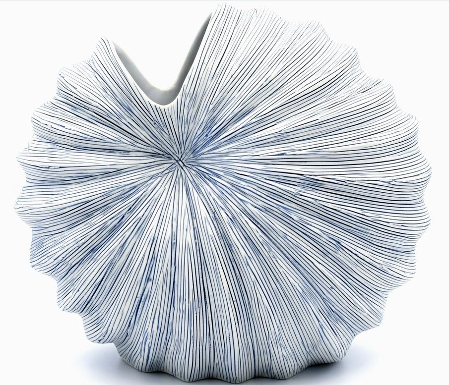 Palm Blue Porcelain Bud Vase