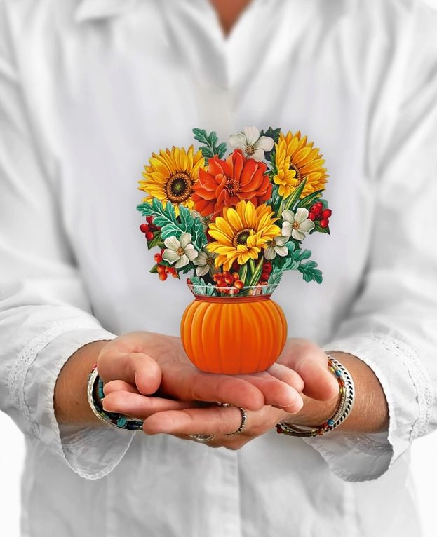 Mini Pop-Up Greeting Card Pumpkin Harvest