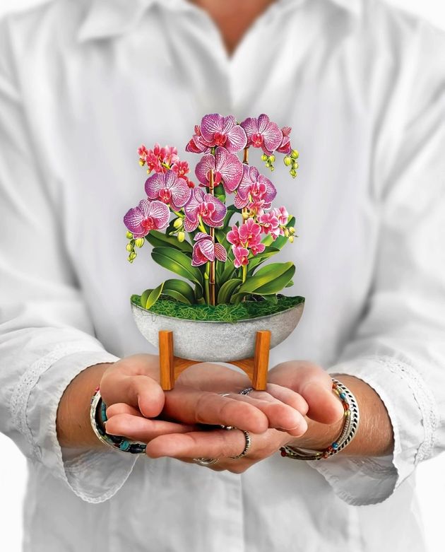 Mini Pop-Up Greeting Card Orchid Oasis