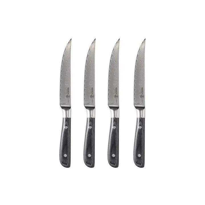 Avanta Damascus Fine Edge Steak Knife Set of 4
