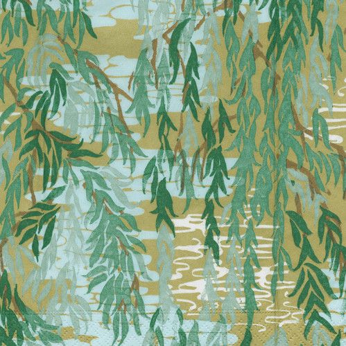 Willows Green Cocktail Napkins - 20 Per Package
