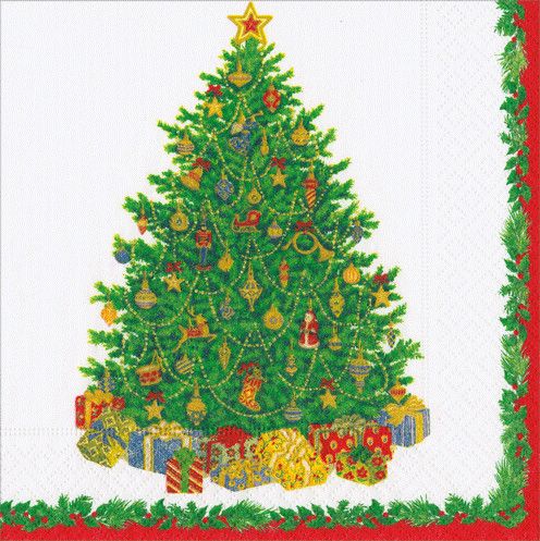 Christmas Tree Cocktail Napkins - 20 Per Package