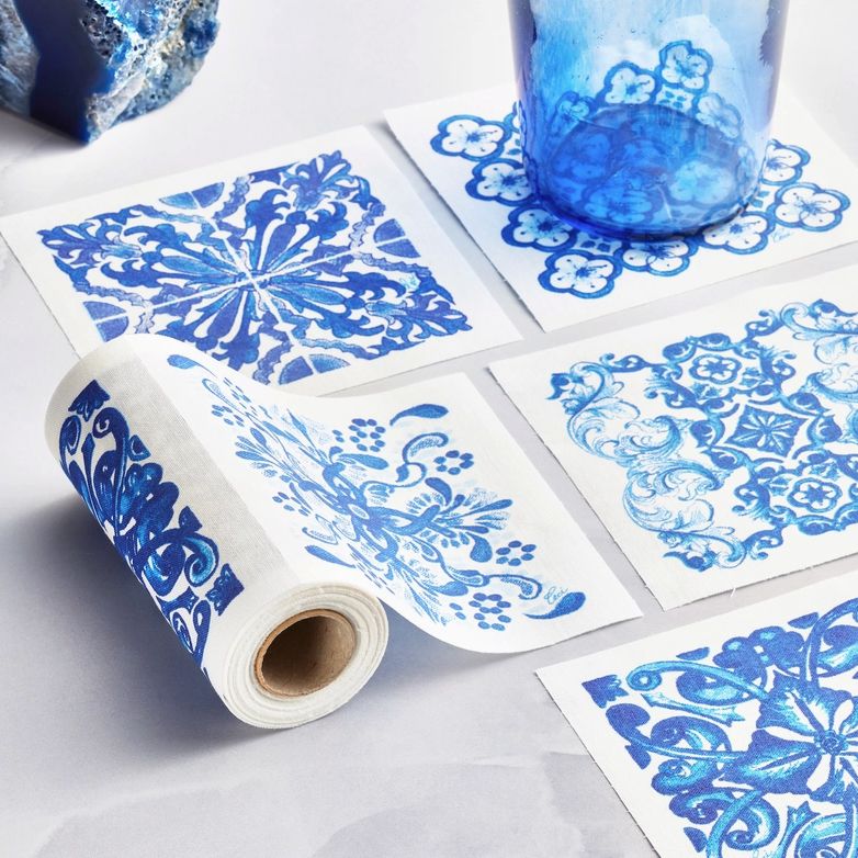 Mediterranean Tile Cotton Cocktail Napkins