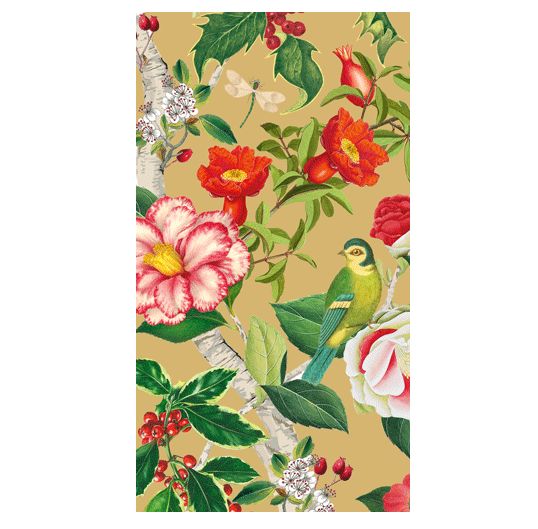 Christmas Chinoiserie Gold Guest Napkins - 15 Per Package
