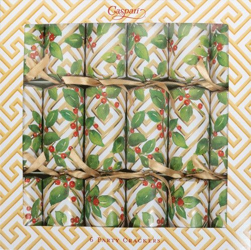 Holly &amp; Fretwork Christmas Crackers Set of 6