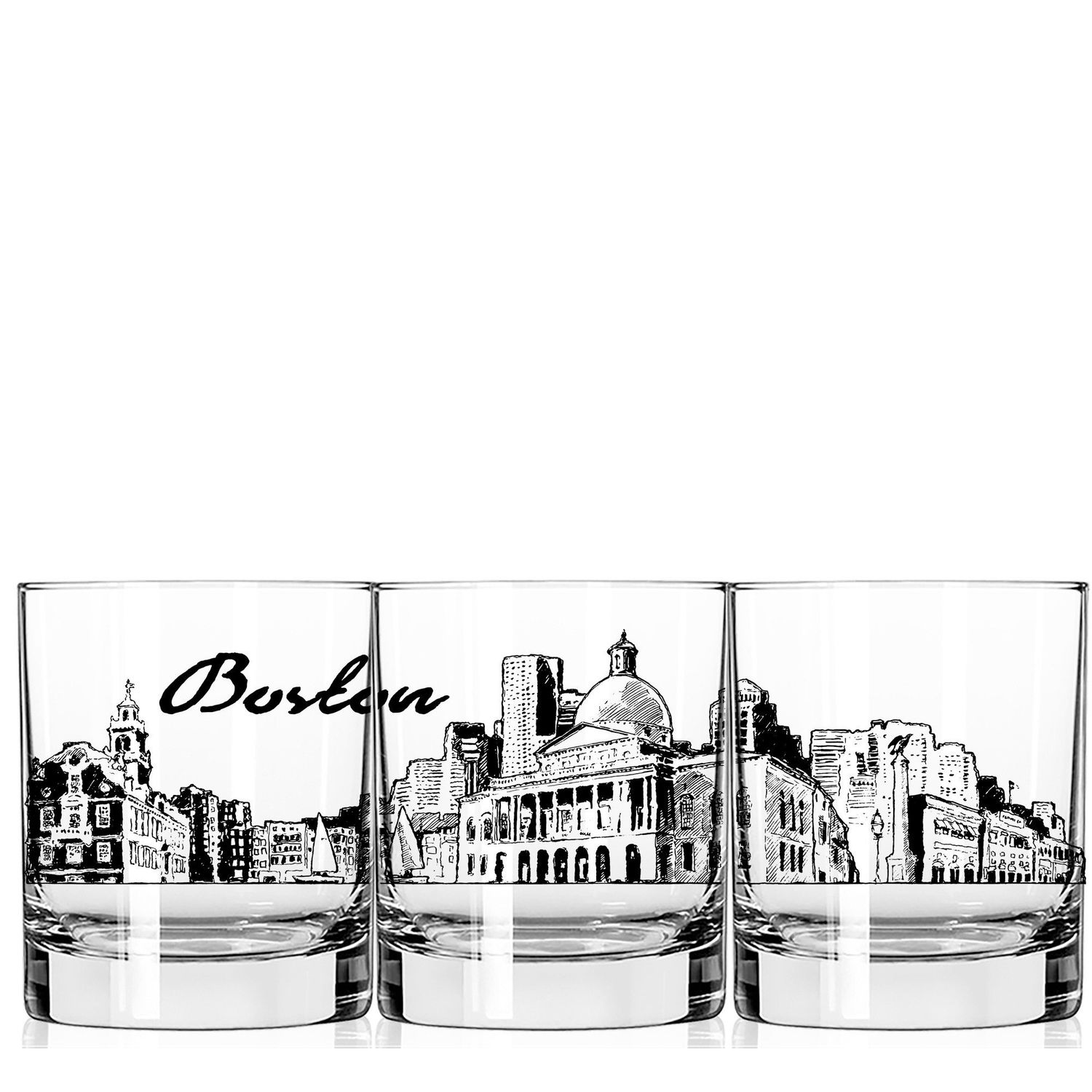 Boston Sketch Whiskey Glass