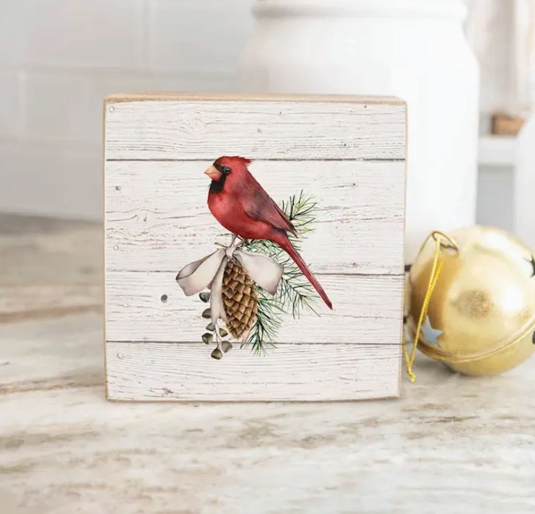 Northern Cardinal Wood Block