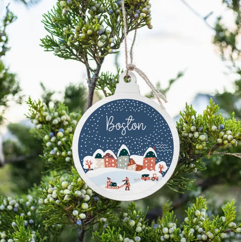 Boston Vintage Village Bulb Ornament