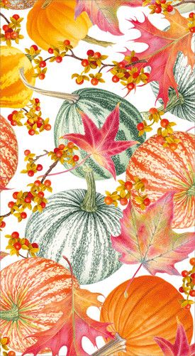 Gourds And Leaves Recycled Guest Towels - 15 Per Package