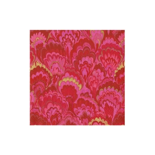 Marbled Ceramica Red &amp; Fuchsia Cocktail Napkins - 20 Per Package
