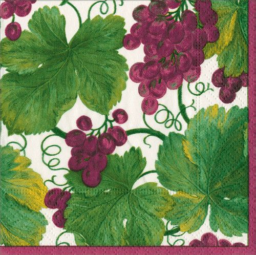Vineyard Bordeaux Cocktail Napkins - 20 Per Package