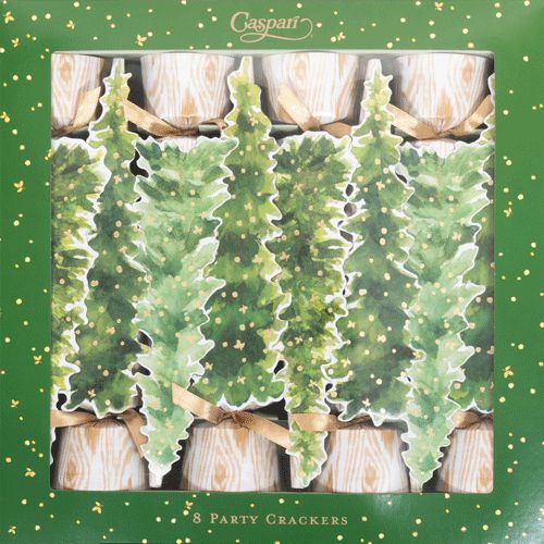 White Christmas Luxury Cone Crackers Set of 8