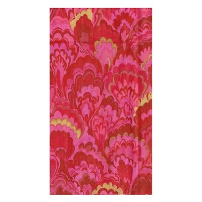 Marbled Ceramica Red /Fuchsia Guest Napkins - 15 Per Package