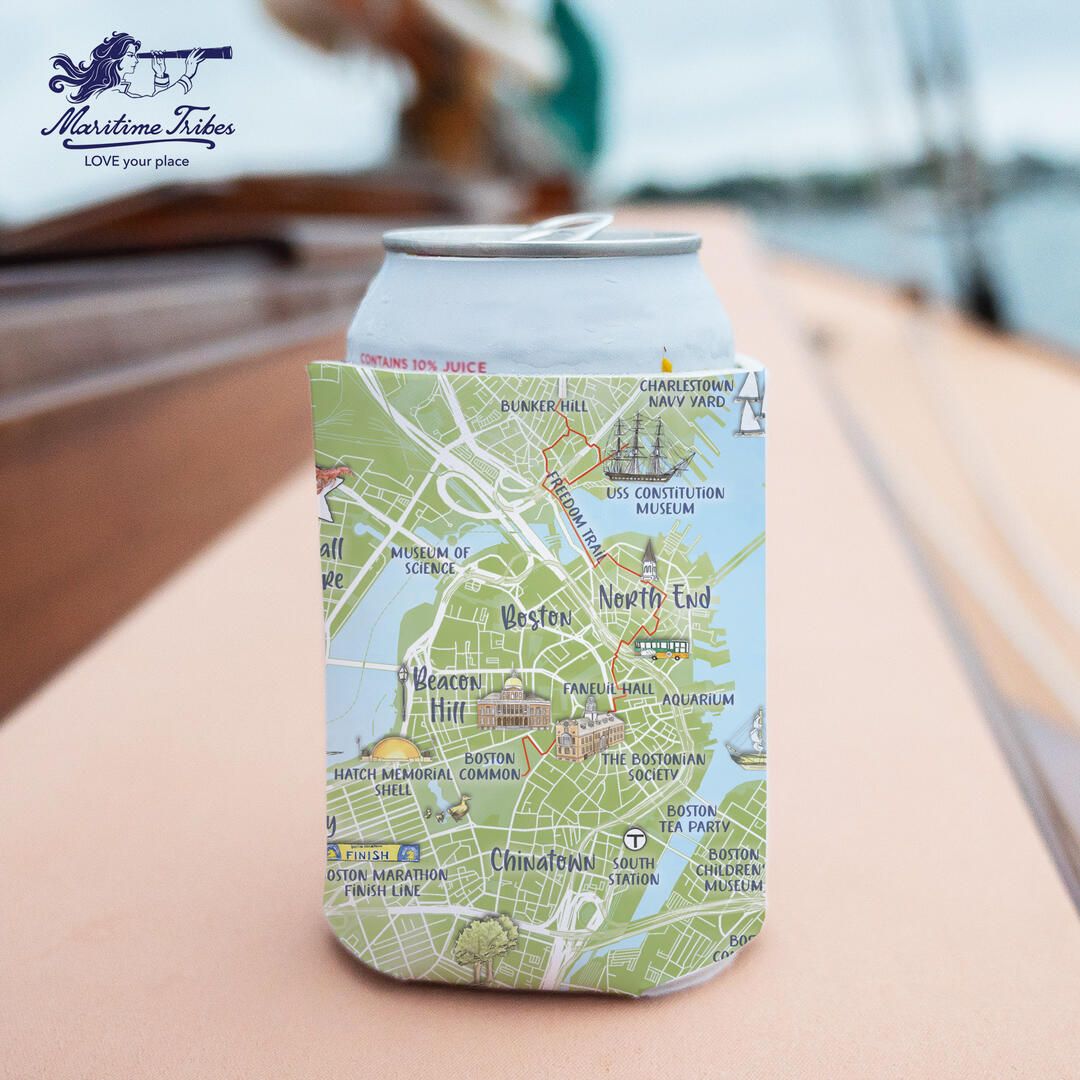 Illustrated Map Can Koozie