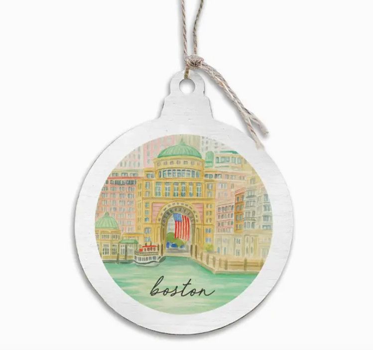 Boston Harbor Hotel Wooden Ornament