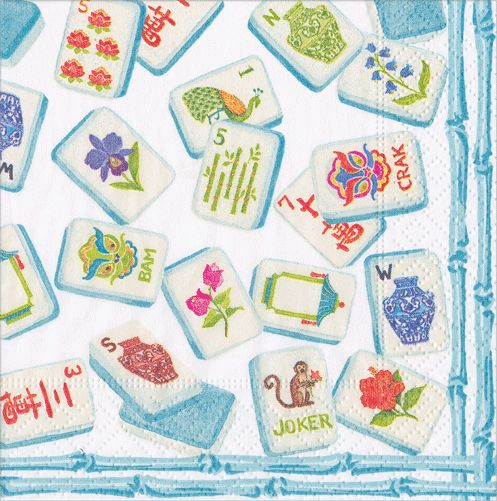 Mahjong Robin's Egg Cocktail Napkin - 20 Per Package