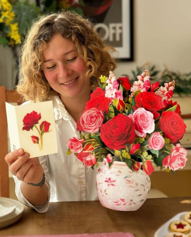 Blooming Roses Pop-Up Greeting Card