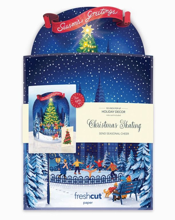 Christmas Skating Pop-Up Greeting Card