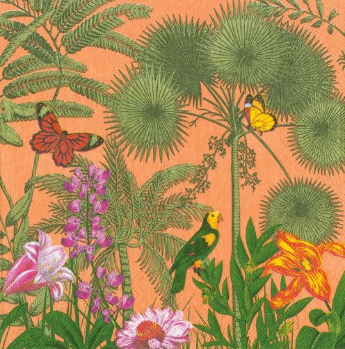 Paradise Garden Melon Cocktail Napkins 20 Per Package