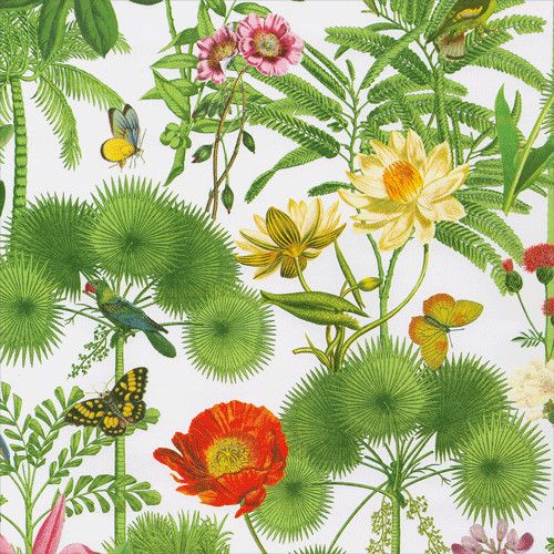 Paradise Garden White Wrapping Paper