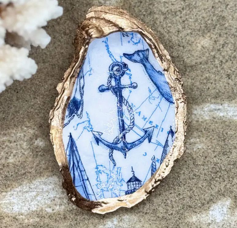 Nautical Anchor Oyster Trinket Dish