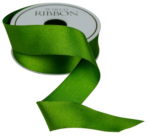 Solid Green Satin Narrow Ribbon