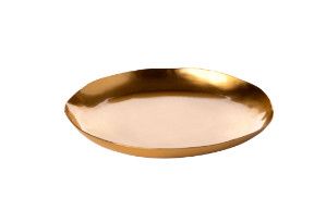 6" Large Gold Candle Plate