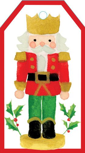 Painted Nutcracker Hanging Gift Tag - 4 Per Pack