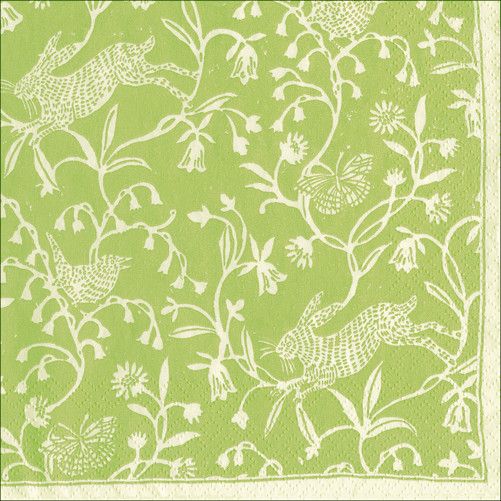 Hedgerow Moss Green Cocktail Napkins - 20 Per Package