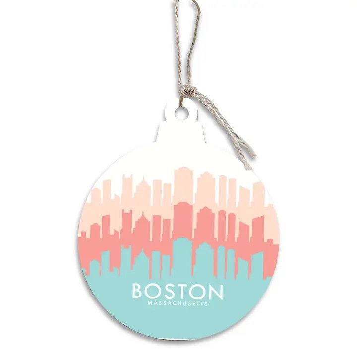 Boston Pastel Skyline Ornament