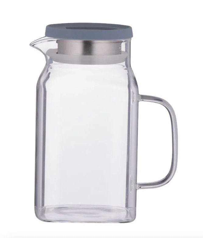 Square Glass Fridge Jug 40.5oz