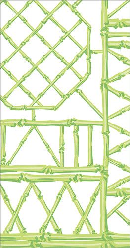 Bamboo Screen Green Cotton Napkin Set of 4