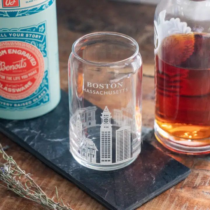 Boston Skyline Glass, Style: Beer Can 16oz