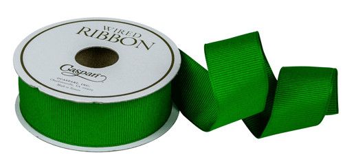 Emerald Green Narrow Grosgrain Wired Ribbon - 8 Yard Spool
