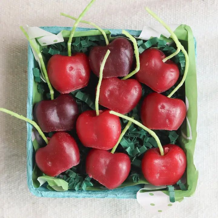 Dark Red Cherry Beeswax Birthday Candles