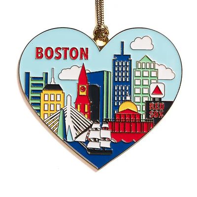 Boston Skyline Heart Ornament