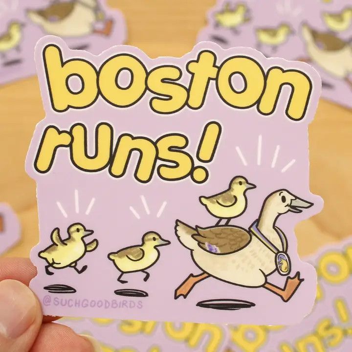 Boston Runs- 3" Waterproof Vinyl Sticker