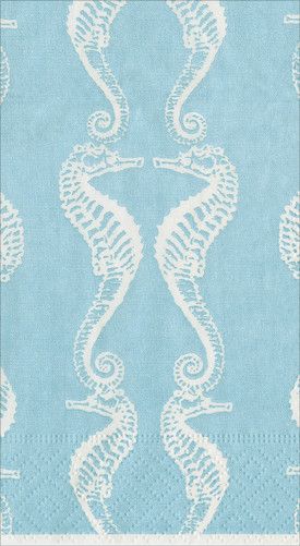 Seahorses Robin' Egg Paper Guest Towels - 15 Per Package