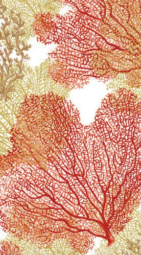 Sea Fans-Coral Paper Guest Towels - 15 Per Package