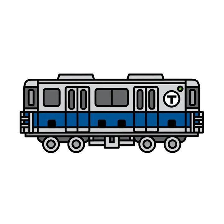 MBTA Sticker, Style: Blue Line