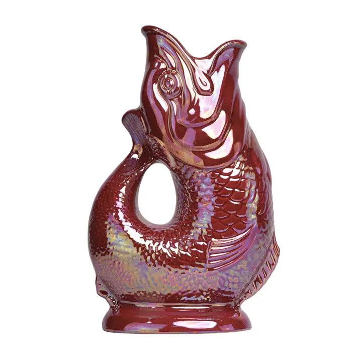 Cranberry Lustre Gluggle Jug