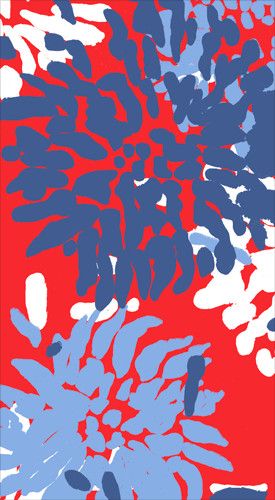 Chrysanthemum Red White &amp; Blue Paper Guest Towel Napkins - 15 Per Package