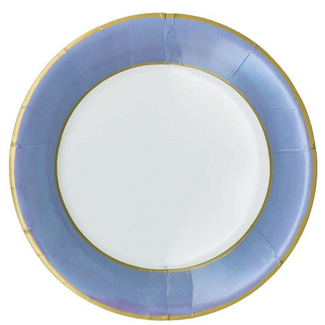 Watercolor Blue Paper Salad &amp; Dessert Plates - 8 Per Package