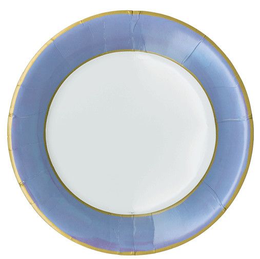 Watercolor Blue Paper Dinner Plates in Navy - 8 Per Package