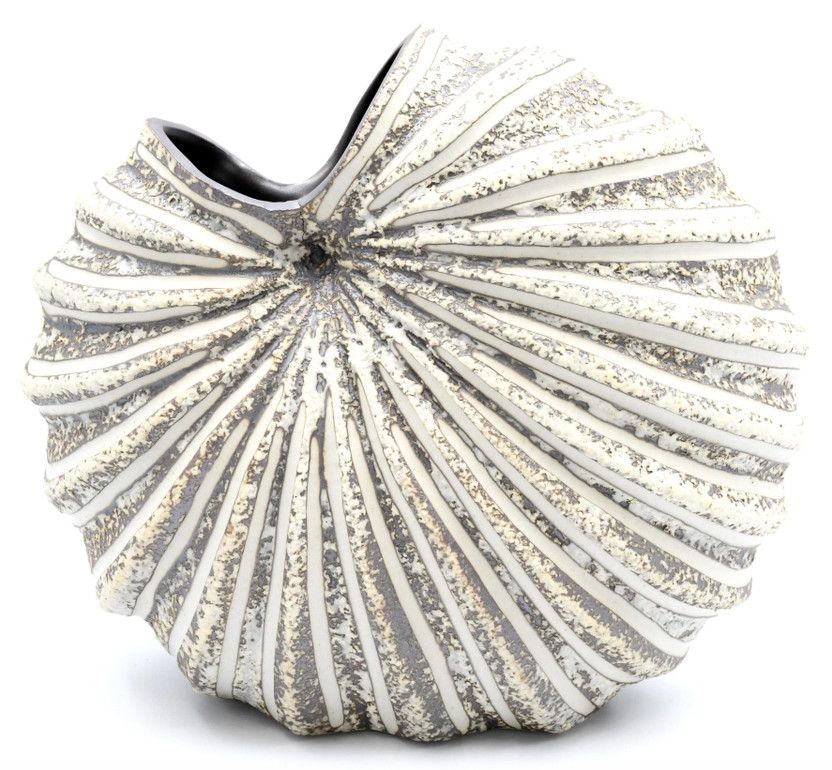 Palm S-Handcrafted Porcelain Vase White