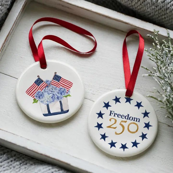 Freedom250® Patriotic Tote 2 Sided Ornament