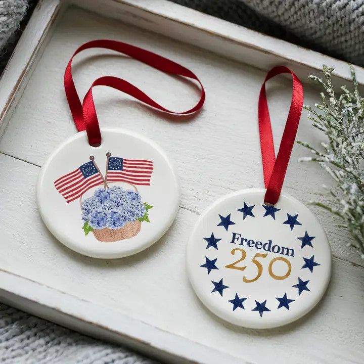 Freedom250® Patriotic Basket 2 Sided Ornament