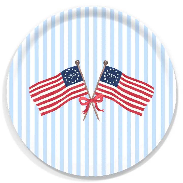 Freedom250® American Flag Patriotic Serving Tray Round