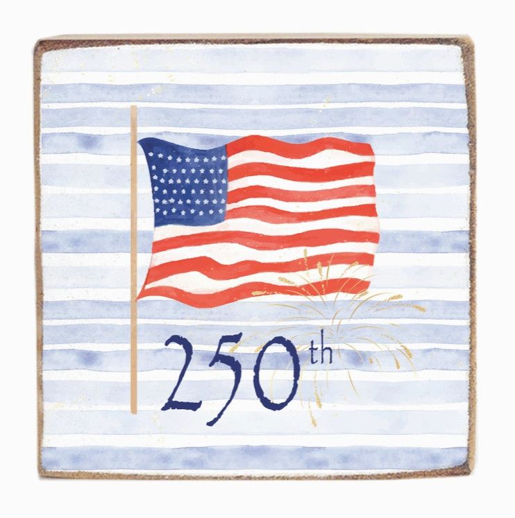 America 250 Flag Block Sign
